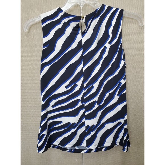 Calvin Klein Animal Printed Gathered Neck Sleeveless Blouse SZ Petite Large NWOT - Picture 5 of 8